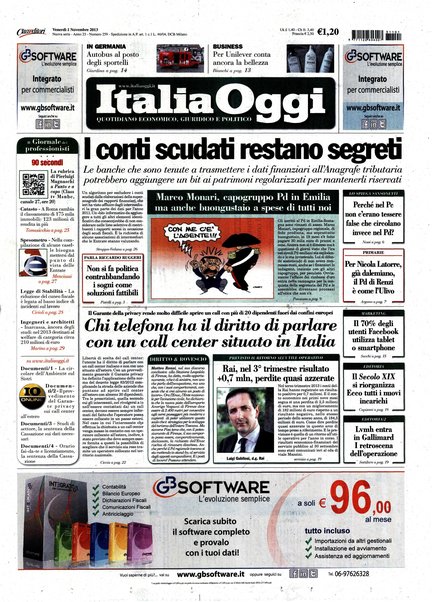 Italia oggi : quotidiano di economia finanza e politica